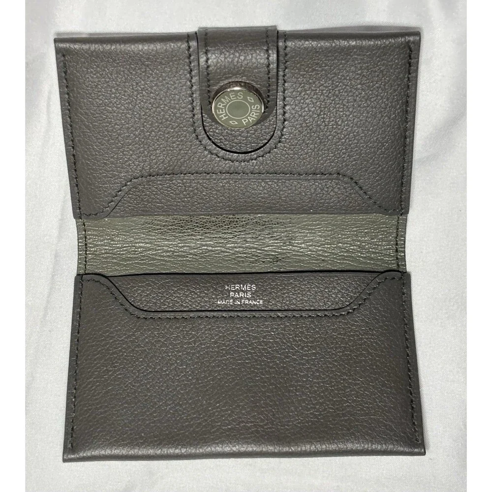 Hermes R.M.S. Card Holder Gris Meyer Evercolor  2023 B Stamp